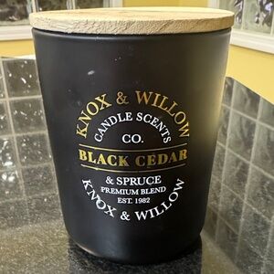 Knox and Willow Black Cedar and Spruce Candle. 15 oz. 5.5 “by 3”. New.